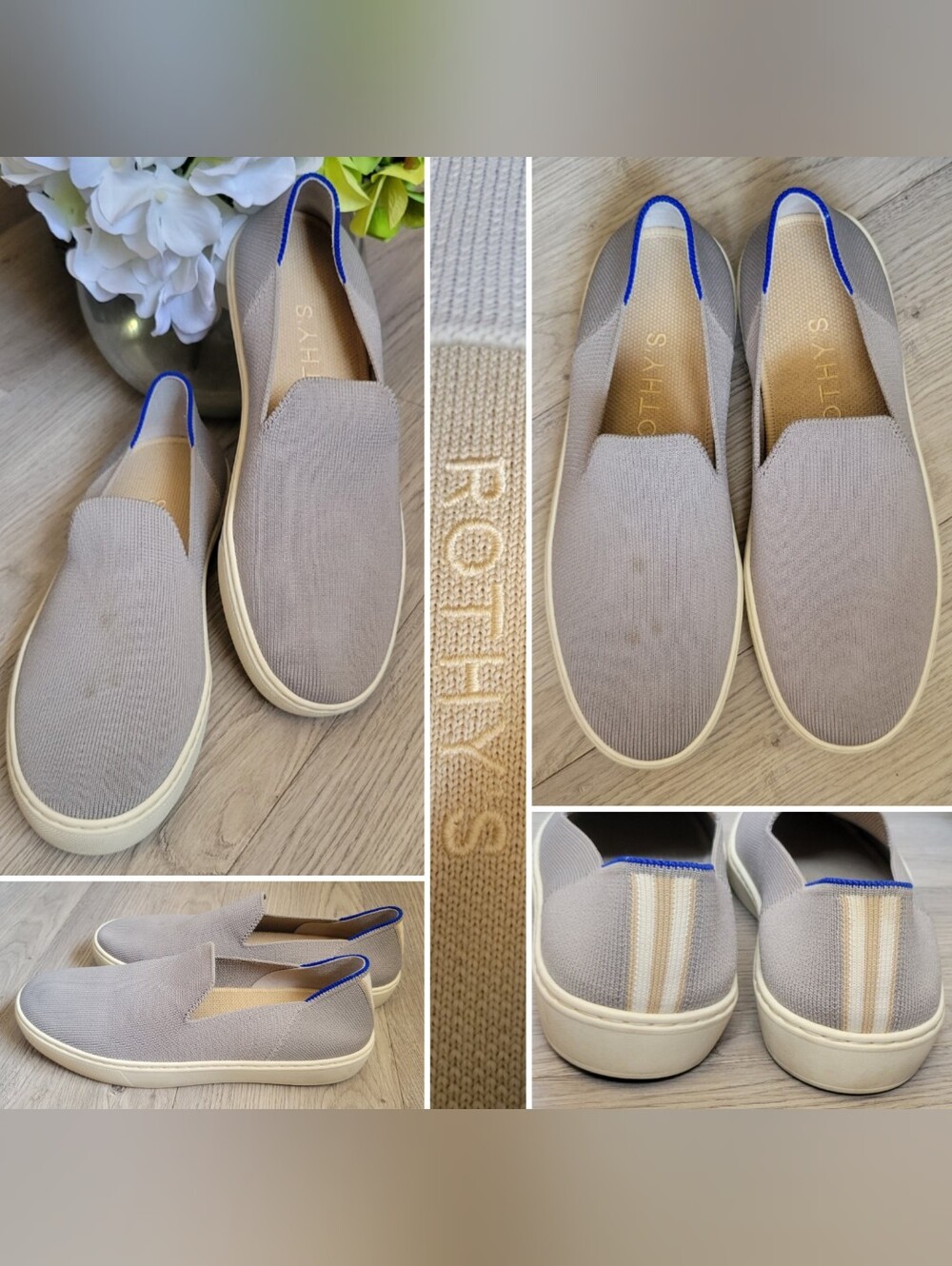 Rothy's The Original Slip On Sneaker in Light Gray, Women's US 7 EU 37.5